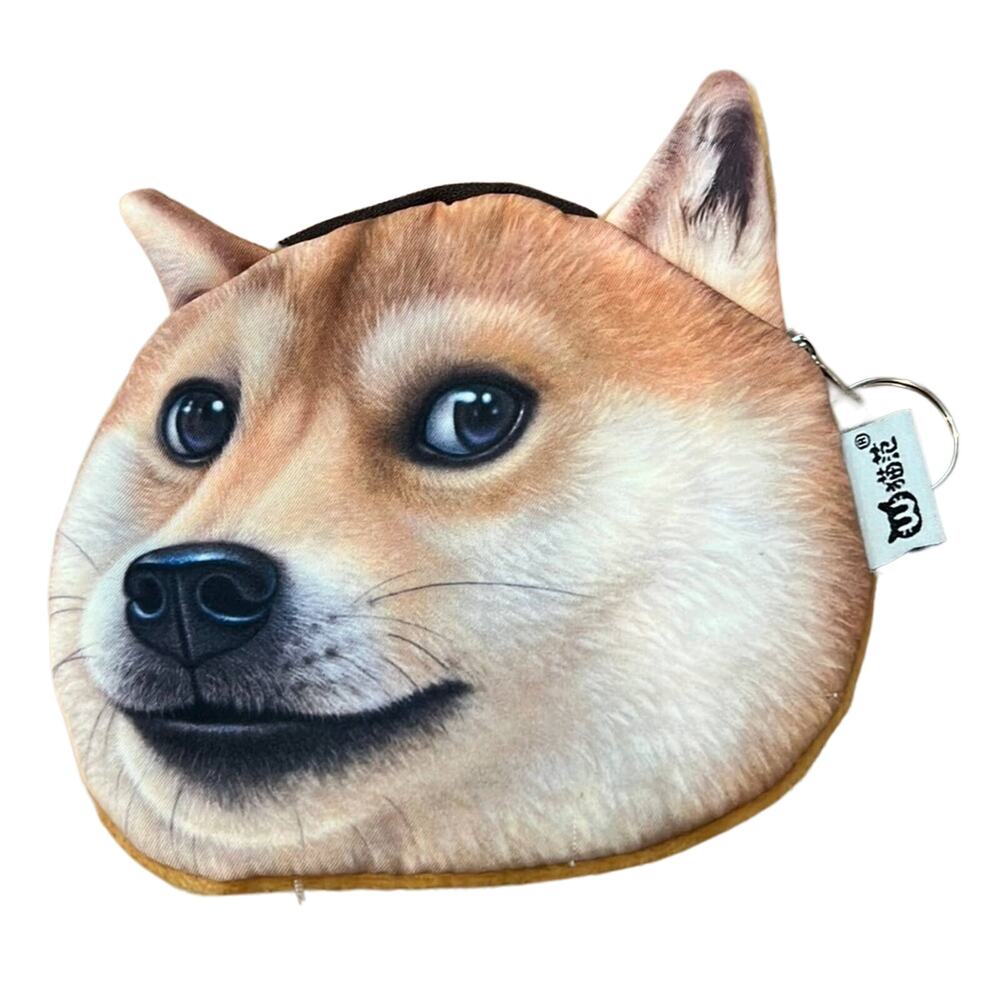 X-dolls 3D effect DOGE change purse with key ring - great condition